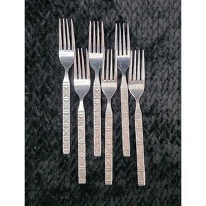 Ekco Eterna Montalo | Stainless Steel Dinner Forks | MCM | Made in Korea | 6 Pc